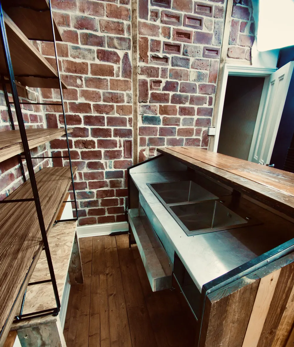 Studio view of a finished mobile bar frontage