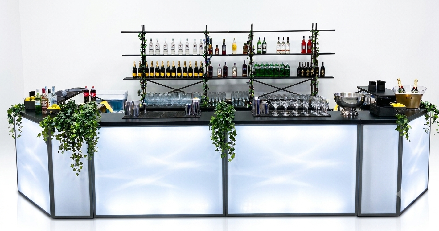 White LED horseshoe mobile bar